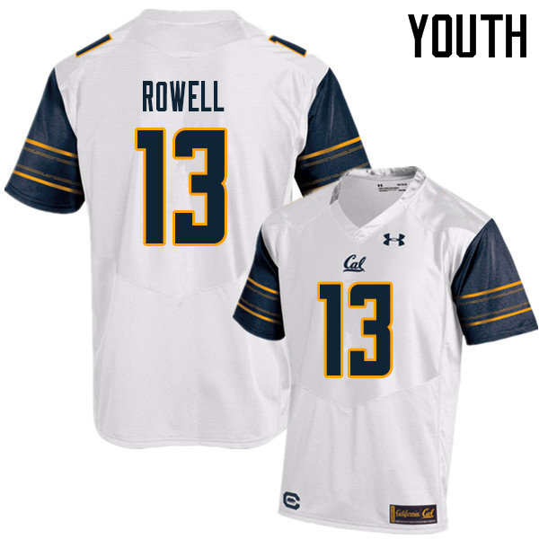 Youth #13 Robby Rowell Cal Bears UA College Football Jerseys Sale-White - Click Image to Close